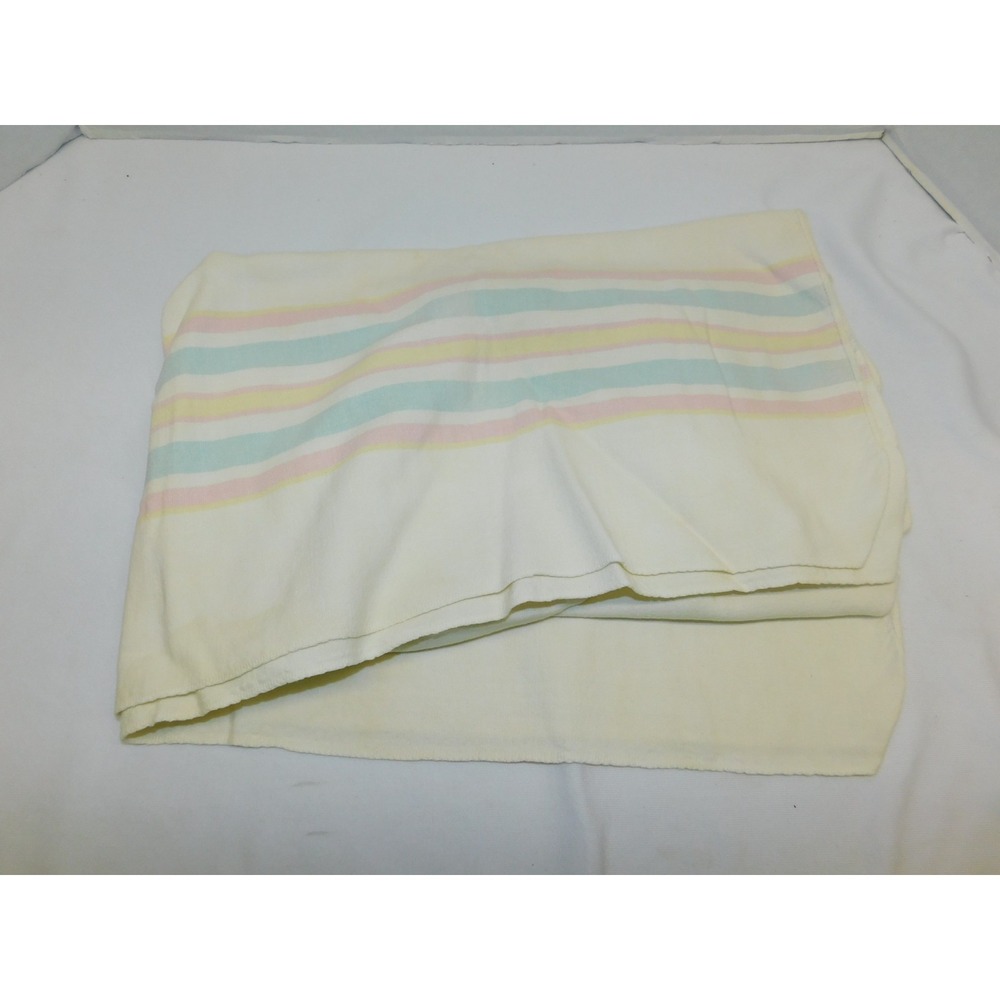 Vintage Hospital Baby Blanket Pastel Stripes
